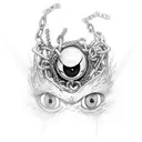 spawn with eyes and chains everywhere  tattoo design idea