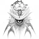 spawn with eyes and chains everywhere  tattoo design idea