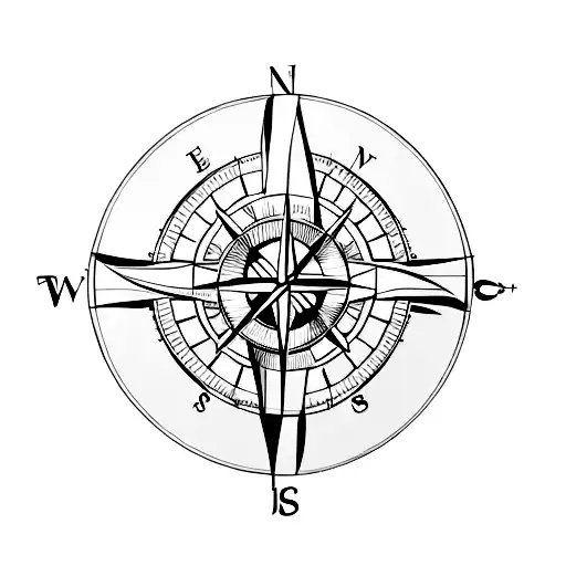 A minimalist compass with the initials of your sons, Kayan and Kosta, representing your guiding love tattoo design idea