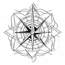 A minimalist compass with the initials of your sons, Kayan and Kosta, representing your guiding love tattoo design idea