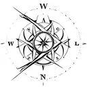 A minimalist compass with the initials of your sons, Kayan and Kosta, representing your guiding love tattoo design idea