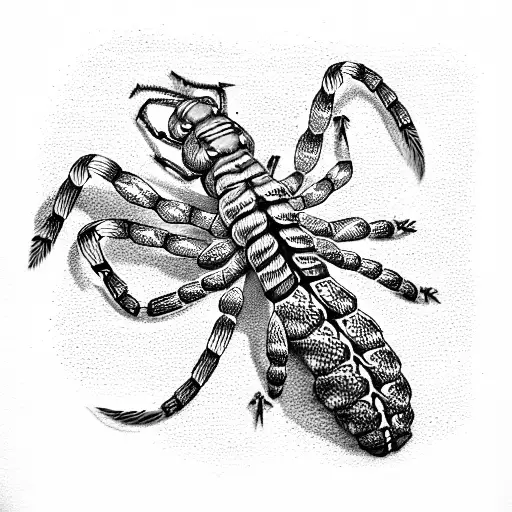 scolopendra in full length tattoo design idea