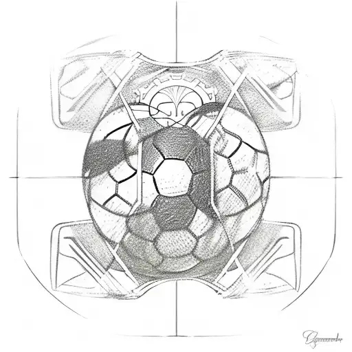 Gemini soccer goalkeeper tarot tattoo design idea