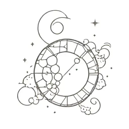 disco ball moon tattoo design idea