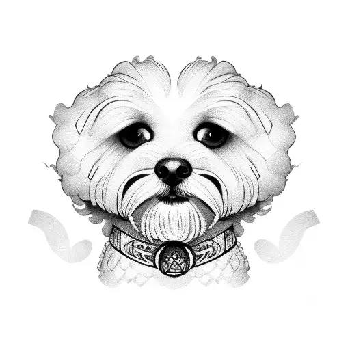 bichon dog tattoo design idea
