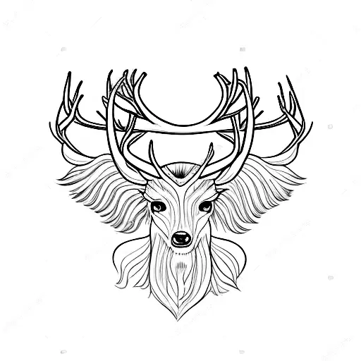 MLW spelled in deer antlers tattoo design idea