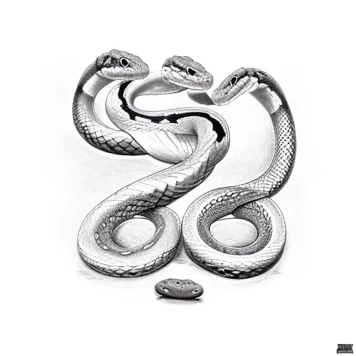 2 snakes climbing up a sword tattoo design idea