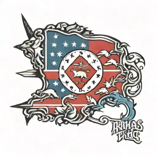 Arkansas flag tattoo design idea