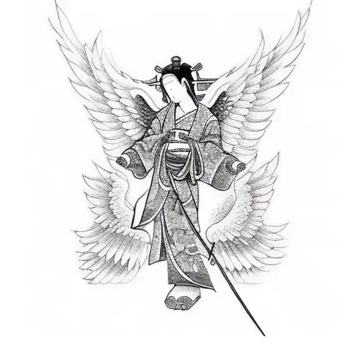 biblical accurate angel tattoo design idea
