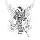 biblical accurate angel tattoo design idea