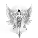 biblical accurate angel tattoo design idea