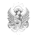 biblical accurate angel tattoo design idea