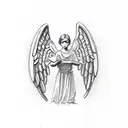 biblical accurate angel ring with wings tattoo design idea