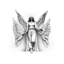 biblical accurate angel tattoo design idea