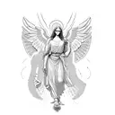 biblical accurate angel tattoo design idea
