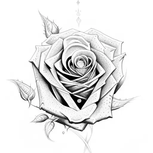 crazy colored roses tattoo design idea