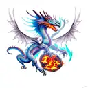 dragon fighting a phoenix tattoo design idea