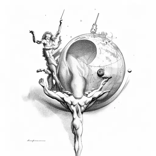 Creation of adam  tattoo design idea