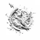 Creation of adam  tattoo design idea