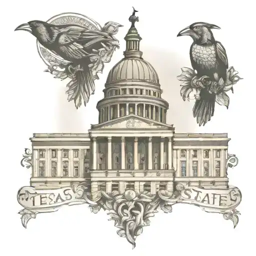 texas state capitol, grackle tattoo design idea