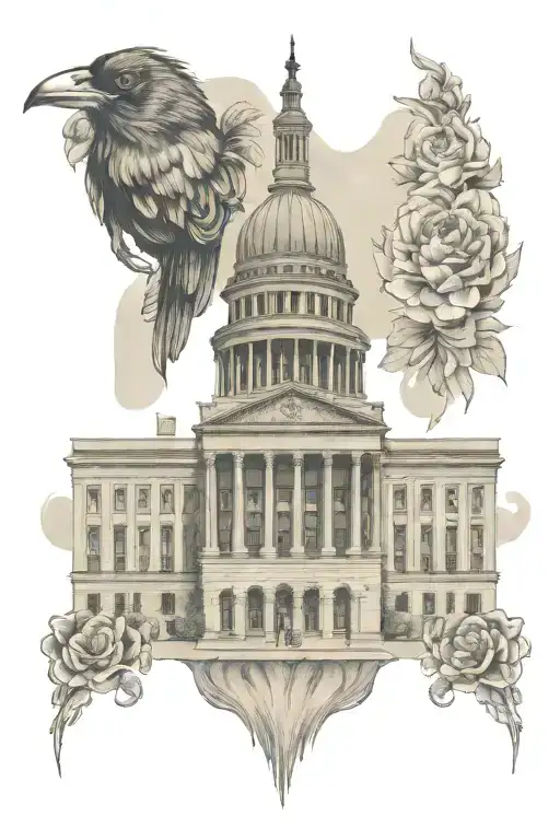texas state capitol, grackle tattoo design idea