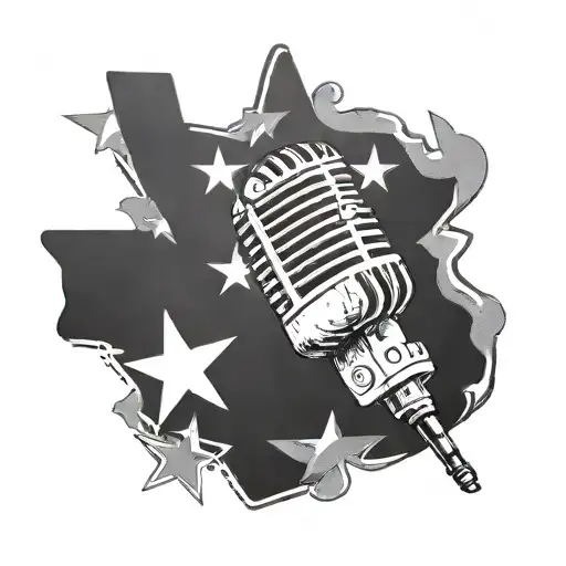 Incorporate a microphone and a lone star to represent hip hop and Texas tattoo design idea