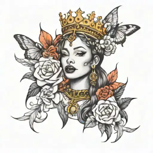 hiphop, queen tattoo design idea