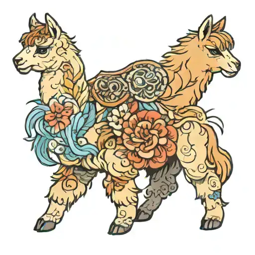 alpaca tattoo design idea
