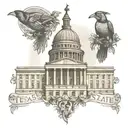 texas state capitol, grackle tattoo design idea