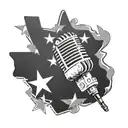 Incorporate a microphone and a lone star to represent hip hop and Texas tattoo design idea