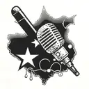 Incorporate a microphone and a lone star to represent hip hop and Texas tattoo design idea