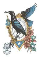 themis, grackle, libra, texas flag tattoo design idea