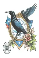 themis, grackle, libra, texas flag tattoo design idea