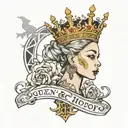 hiphop, queen tattoo design idea