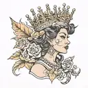 hiphop, queen tattoo design idea