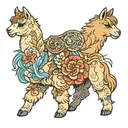 alpaca tattoo design idea