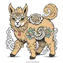 alpaca tattoo design idea