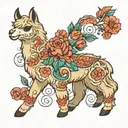 alpaca tattoo design idea