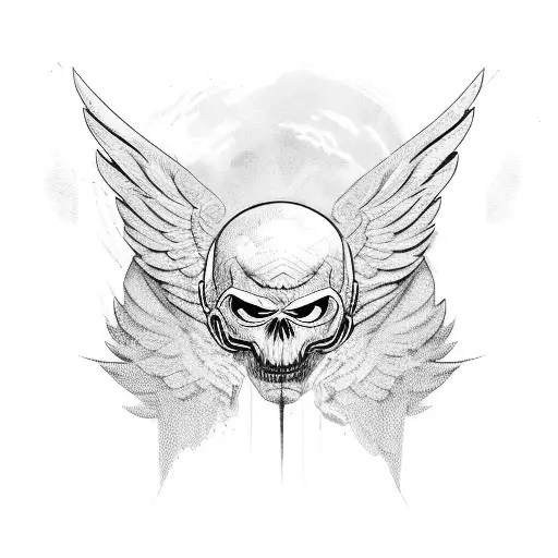 Evil wings, microphone, lyrics, breackheart tattoo design idea