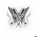 Evil wings, microphone, lyrics, breackheart tattoo design idea