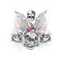 till death do us part dagger tattoo design idea