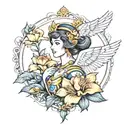 goddess athena iris  tattoo design idea