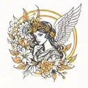 goddess athena iris  tattoo design idea