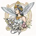 goddess athena iris  tattoo design idea