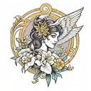 goddess athena iris  tattoo design idea