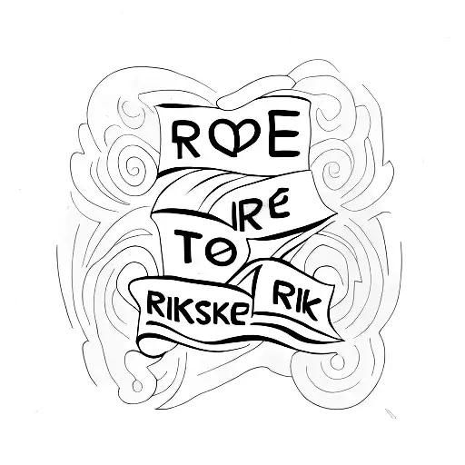 text tattoo "romance with risk" tattoo design idea