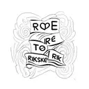 text tattoo "romance with risk" tattoo design idea