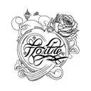 text tattoo "romance with risk" tattoo design idea