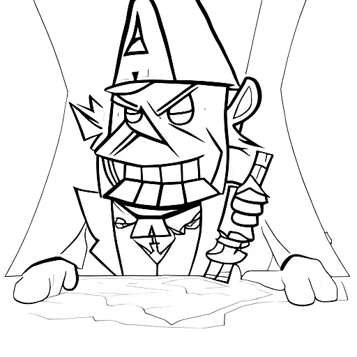 bill cipher in gravity falls tattoo design idea