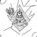 bill cipher in gravity falls tattoo design idea